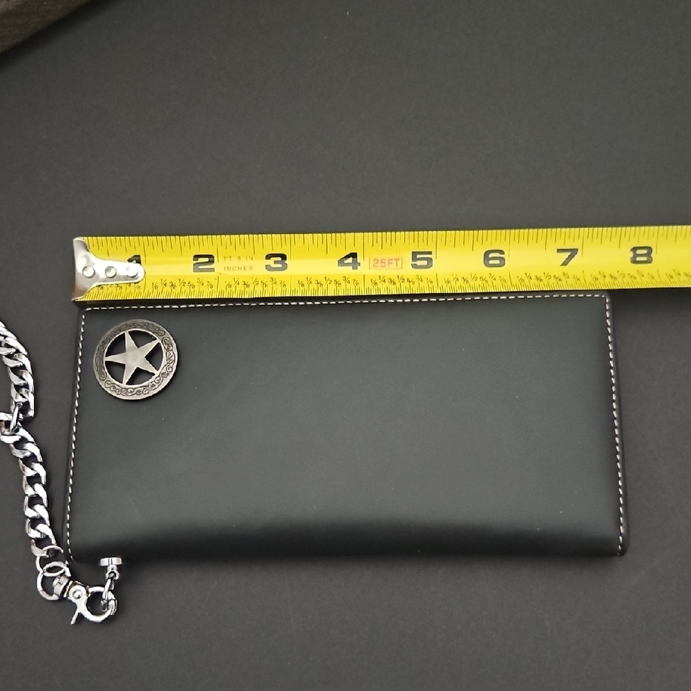 3/$35 Black Leather Wallet with Chain - Picture 11 of 16